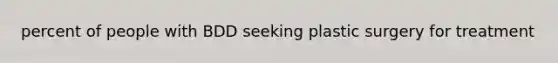percent of people with BDD seeking plastic surgery for treatment