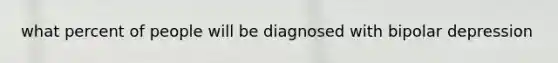 what percent of people will be diagnosed with bipolar depression