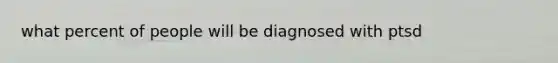 what percent of people will be diagnosed with ptsd