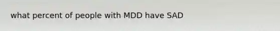 what percent of people with MDD have SAD