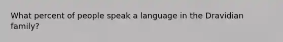 What percent of people speak a language in the Dravidian family?