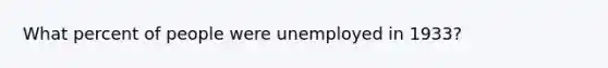 What percent of people were unemployed in 1933?