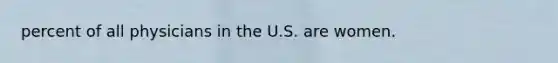 percent of all physicians in the U.S. are women.