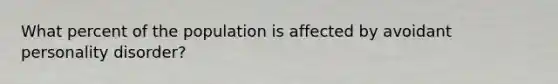 What percent of the population is affected by avoidant personality disorder?