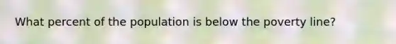 What percent of the population is below the poverty line?