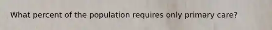 What percent of the population requires only <a href='https://www.questionai.com/knowledge/k3VTTF7FJS-primary-care' class='anchor-knowledge'>primary care</a>?