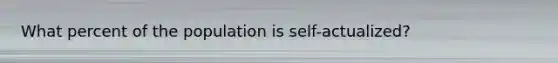 What percent of the population is self-actualized?