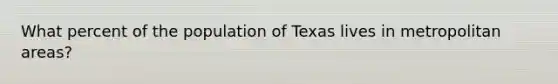 What percent of the population of Texas lives in metropolitan areas?