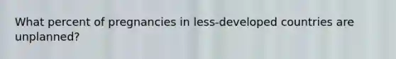 What percent of pregnancies in less-developed countries are unplanned?