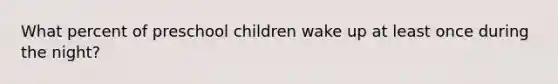 What percent of preschool children wake up at least once during the night?