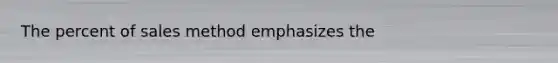 The percent of sales method emphasizes the