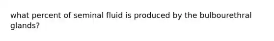 what percent of seminal fluid is produced by the bulbourethral glands?