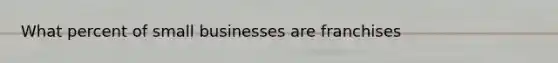 What percent of small businesses are franchises