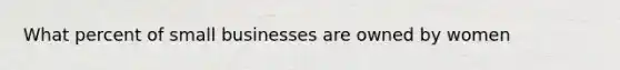 What percent of small businesses are owned by women