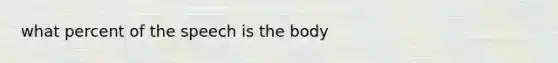 what percent of the speech is the body