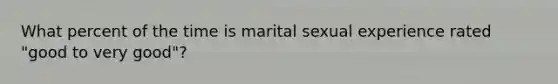 What percent of the time is marital sexual experience rated "good to very good"?