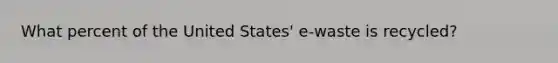 What percent of the United States' e-waste is recycled?