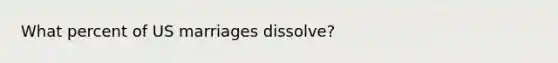 What percent of US marriages dissolve?