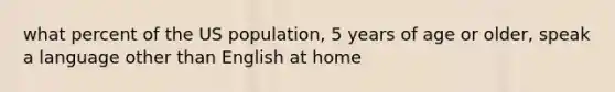 what percent of the US population, 5 years of age or older, speak a language other than English at home