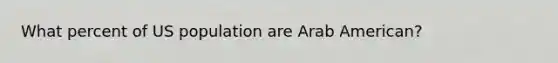 What percent of US population are Arab American?