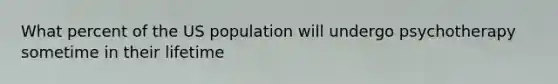 What percent of the US population will undergo psychotherapy sometime in their lifetime