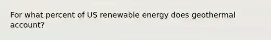 For what percent of US renewable energy does geothermal account?