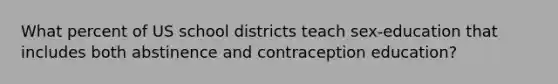 What percent of US school districts teach sex-education that includes both abstinence and contraception education?