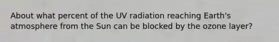 About what percent of the UV radiation reaching Earth's atmosphere from the Sun can be blocked by the ozone layer?