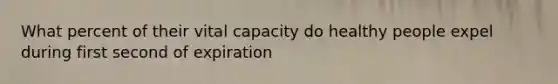 What percent of their vital capacity do healthy people expel during first second of expiration