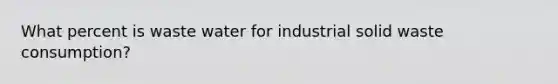 What percent is waste water for industrial solid waste consumption?