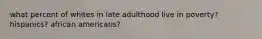 what percent of whites in late adulthood live in poverty? hispanics? african americans?