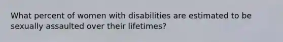 What percent of women with disabilities are estimated to be sexually assaulted over their lifetimes?