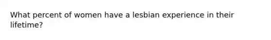 What percent of women have a lesbian experience in their lifetime?