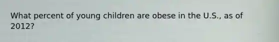 What percent of young children are obese in the U.S., as of 2012?