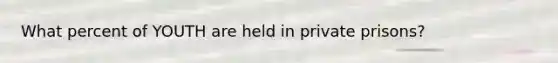 What percent of YOUTH are held in private prisons?