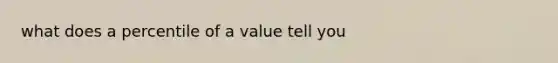 what does a percentile of a value tell you