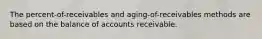 The percent-of-receivables and aging-of-receivables methods are based on the balance of accounts receivable.