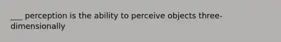 ___ perception is the ability to perceive objects three-dimensionally