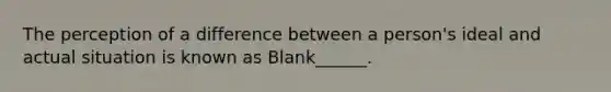 The perception of a difference between a person's ideal and actual situation is known as Blank______.