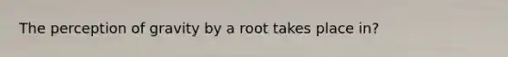 The perception of gravity by a root takes place in?