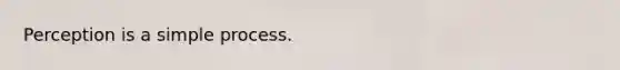 Perception is a simple process.