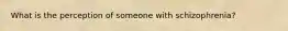 What is the perception of someone with schizophrenia?