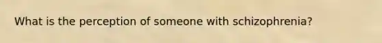 What is the perception of someone with schizophrenia?