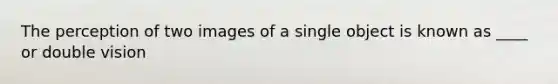 The perception of two images of a single object is known as ____ or double vision