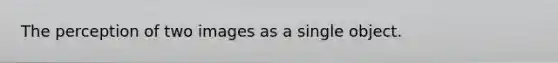 The perception of two images as a single object.