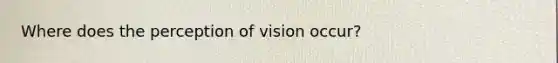 Where does the perception of vision occur?