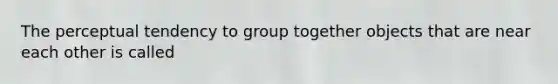 The perceptual tendency to group together objects that are near each other is called