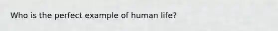 Who is the perfect example of human life?