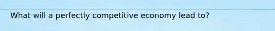 What will a perfectly competitive economy lead to?