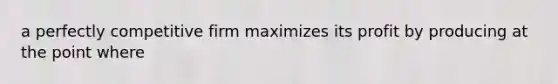 a perfectly competitive firm maximizes its profit by producing at the point where